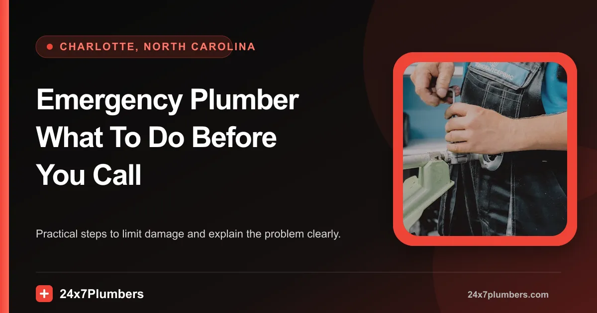 Emergency Plumber Charlotte NC – What To Do Before You Call Today